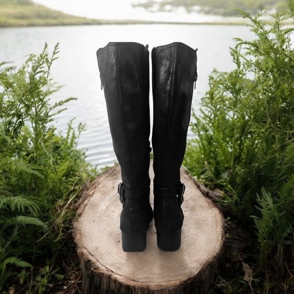 Carlos Santana Leather closed toes knee high boots Black Size 6 Womens - Picture 3 of 7